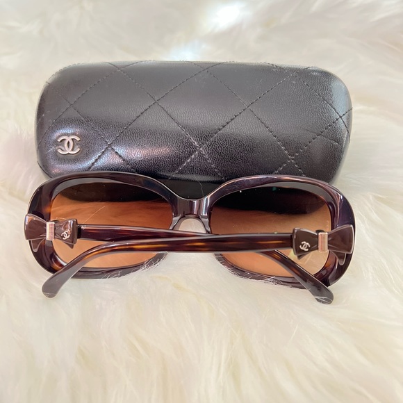 CHANNEL CC LOGO RECTANGULAR BOW SUNGLASSES - Picture 2 of 7